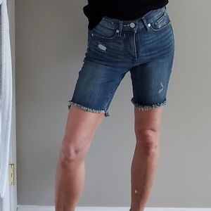 EXPRESS, Denim Bermuda stretch High-rise